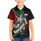 South Sydney Rabbitohs Rugby Hawaiian Shirt Tribal Polynesian Power Art - Lightning Mascot