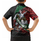 South Sydney Rabbitohs Rugby Hawaiian Shirt Tribal Polynesian Power Art - Lightning Mascot