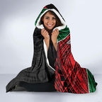 South Sydney Rabbitohs Rugby Hooded Blanket Tribal Polynesian Power Art - Lightning Mascot