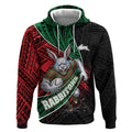 South Sydney Rabbitohs Rugby Hoodie Tribal Polynesian Power Art - Lightning Mascot