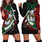South Sydney Rabbitohs Rugby Hoodie Dress Tribal Polynesian Power Art - Lightning Mascot