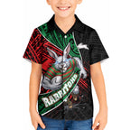 South Sydney Rabbitohs Rugby Kid Hawaiian Shirt Tribal Polynesian Power Art - Lightning Mascot