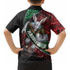South Sydney Rabbitohs Rugby Kid Hawaiian Shirt Tribal Polynesian Power Art - Lightning Mascot