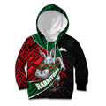 South Sydney Rabbitohs Rugby Kid Hoodie Tribal Polynesian Power Art - Lightning Mascot