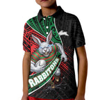 South Sydney Rabbitohs Rugby Kid Polo Shirt Tribal Polynesian Power Art - Lightning Mascot