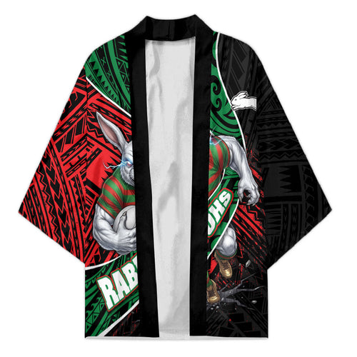 South Sydney Rabbitohs Rugby Kimono Tribal Polynesian Power Art - Lightning Mascot
