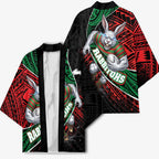 South Sydney Rabbitohs Rugby Kimono Tribal Polynesian Power Art - Lightning Mascot