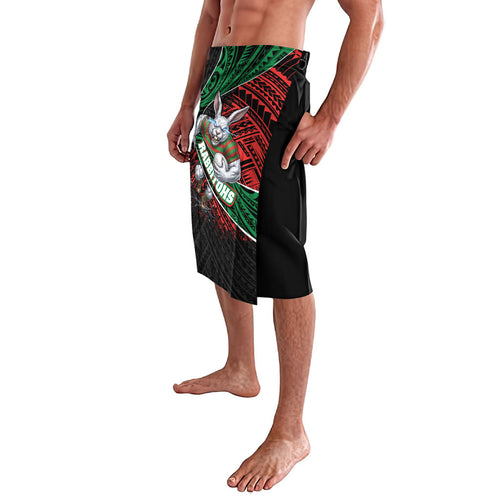South Sydney Rabbitohs Rugby Lavalava Tribal Polynesian Power Art - Lightning Mascot
