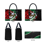 South Sydney Rabbitohs Rugby Leather Bag Tribal Polynesian Power Art - Lightning Mascot