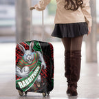 South Sydney Rabbitohs Rugby Luggage Cover Tribal Polynesian Power Art - Lightning Mascot