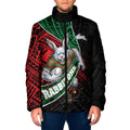 South Sydney Rabbitohs Rugby Padded Jacket Tribal Polynesian Power Art - Lightning Mascot