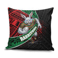 South Sydney Rabbitohs Rugby Pillow Cover Tribal Polynesian Power Art - Lightning Mascot