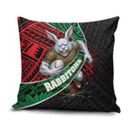 South Sydney Rabbitohs Rugby Pillow Cover Tribal Polynesian Power Art - Lightning Mascot