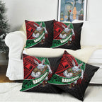 South Sydney Rabbitohs Rugby Pillow Cover Tribal Polynesian Power Art - Lightning Mascot