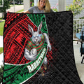 South Sydney Rabbitohs Rugby Quilt Tribal Polynesian Power Art - Lightning Mascot