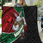 South Sydney Rabbitohs Rugby Quilt Tribal Polynesian Power Art - Lightning Mascot