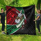 South Sydney Rabbitohs Rugby Quilt Tribal Polynesian Power Art - Lightning Mascot