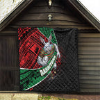 South Sydney Rabbitohs Rugby Quilt Tribal Polynesian Power Art - Lightning Mascot
