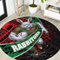 South Sydney Rabbitohs Rugby Round Carpet Tribal Polynesian Power Art - Lightning Mascot