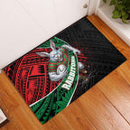 South Sydney Rabbitohs Rugby Rubber Doormat Tribal Polynesian Power Art - Lightning Mascot