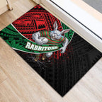 South Sydney Rabbitohs Rugby Rubber Doormat Tribal Polynesian Power Art - Lightning Mascot