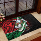 South Sydney Rabbitohs Rugby Rubber Doormat Tribal Polynesian Power Art - Lightning Mascot