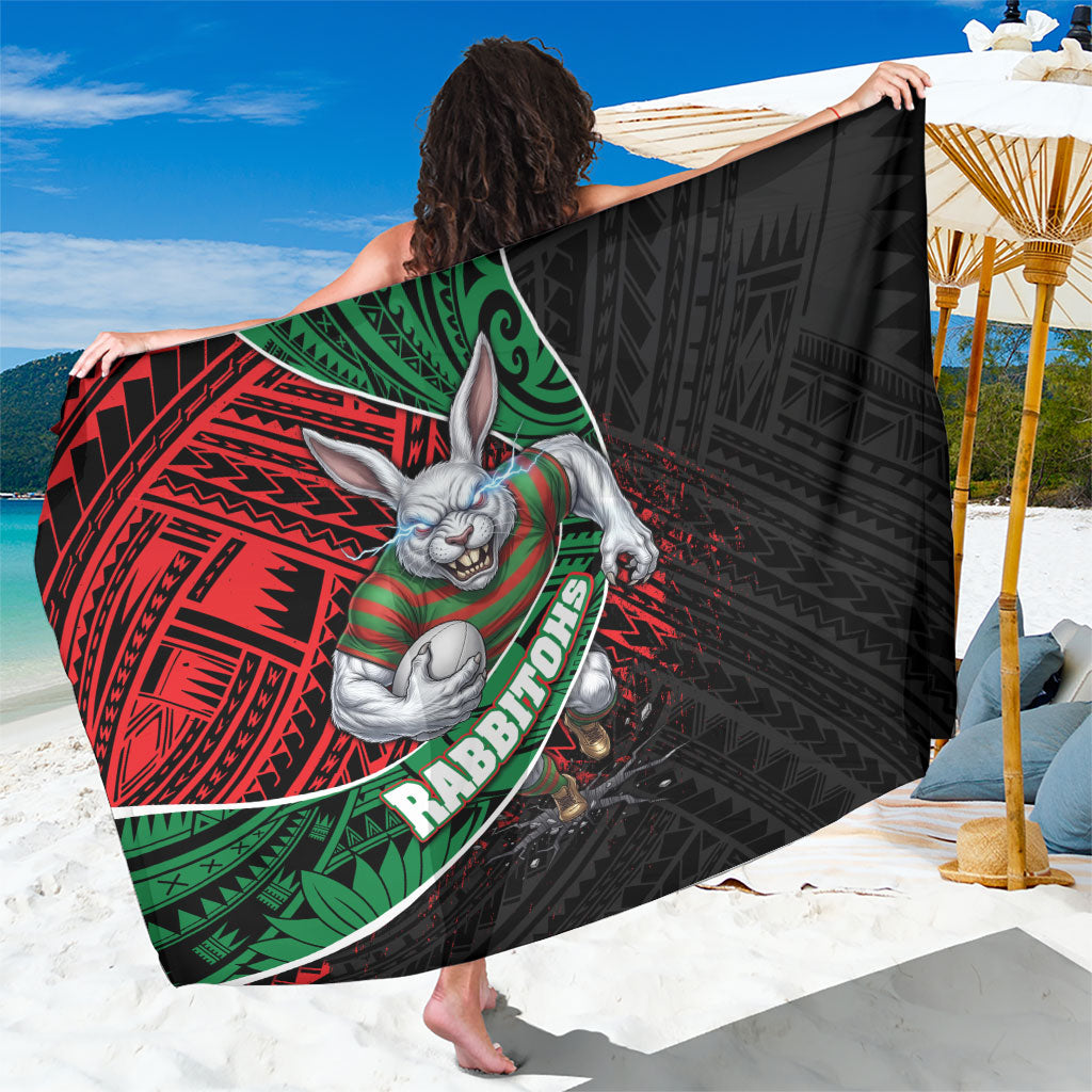 South Sydney Rabbitohs Rugby Sarong Tribal Polynesian Power Art - Lightning Mascot