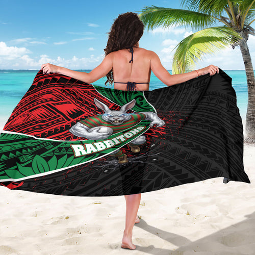 South Sydney Rabbitohs Rugby Sarong Tribal Polynesian Power Art - Lightning Mascot