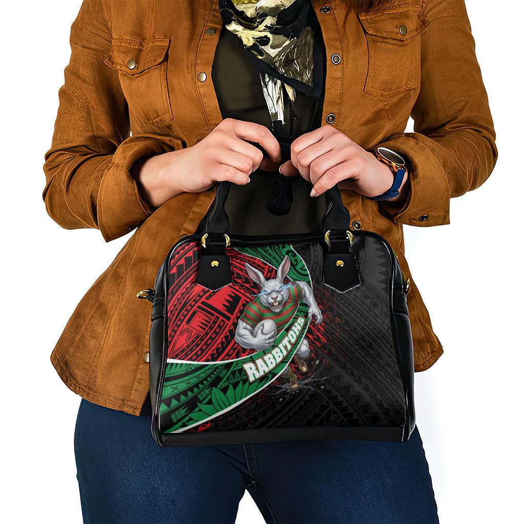South Sydney Rabbitohs Rugby Shoulder Handbag Tribal Polynesian Power Art - Lightning Mascot