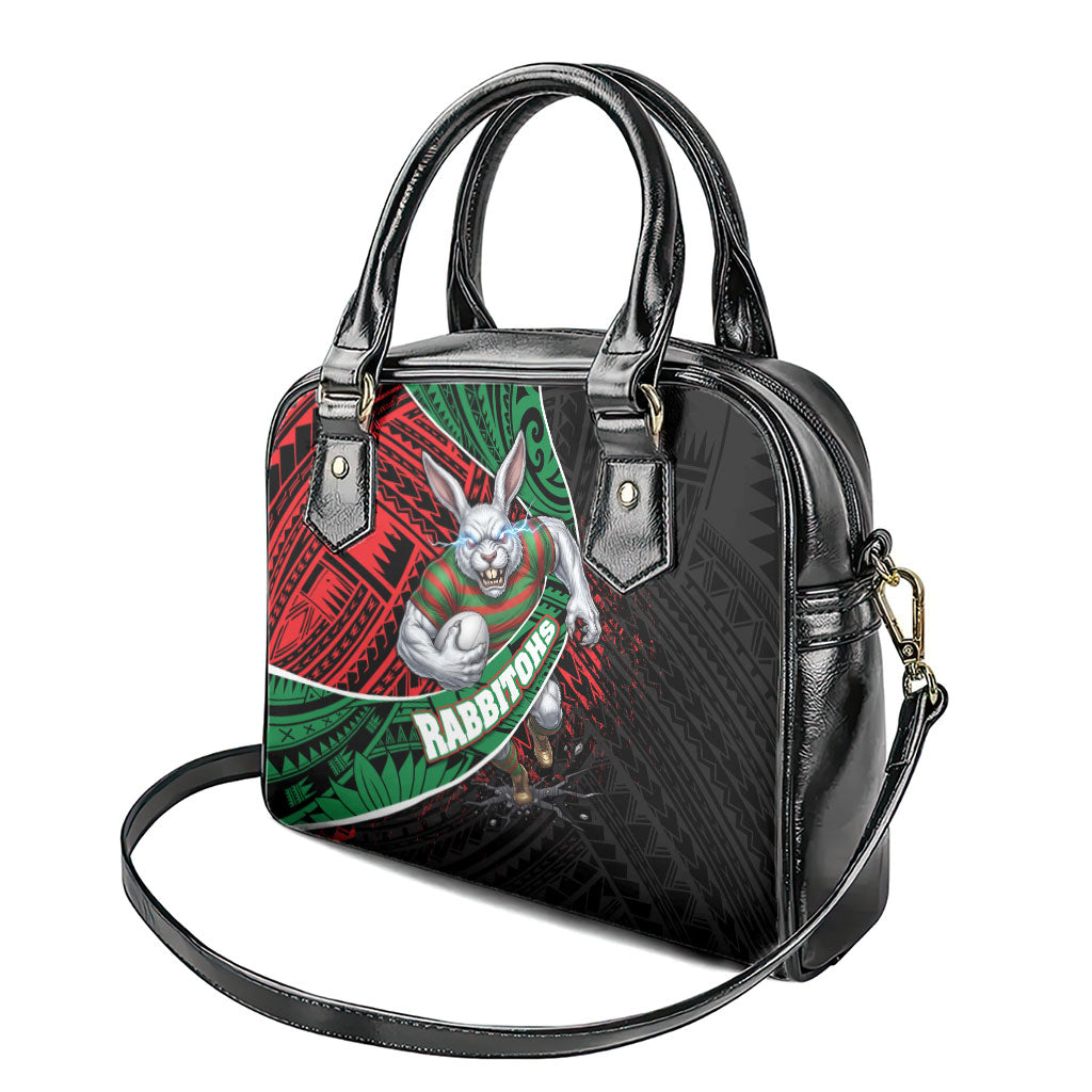 South Sydney Rabbitohs Rugby Shoulder Handbag Tribal Polynesian Power Art - Lightning Mascot