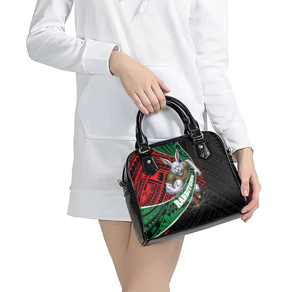South Sydney Rabbitohs Rugby Shoulder Handbag Tribal Polynesian Power Art - Lightning Mascot