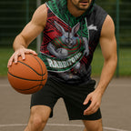 South Sydney Rabbitohs Rugby Sleeveless Hoodie Tribal Polynesian Power Art - Lightning Mascot