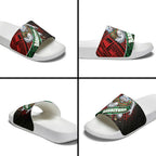 South Sydney Rabbitohs Rugby Slide Sandals Tribal Polynesian Power Art - Lightning Mascot
