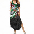 South Sydney Rabbitohs Rugby Summer Maxi Dress Tribal Polynesian Power Art - Lightning Mascot