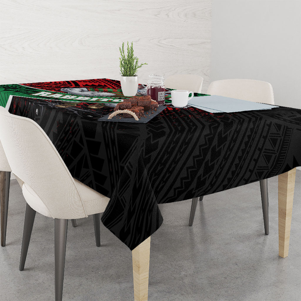 South Sydney Rabbitohs Rugby Tablecloth Tribal Polynesian Power Art - Lightning Mascot