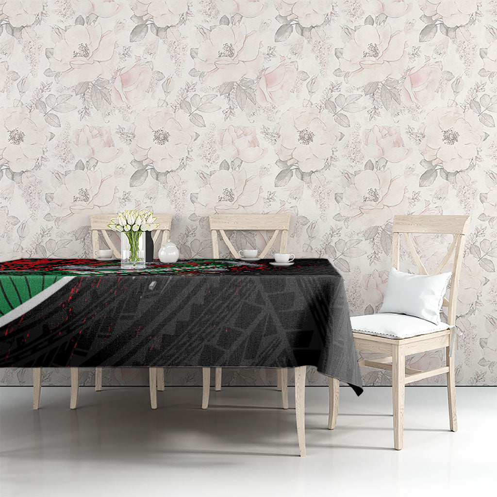 South Sydney Rabbitohs Rugby Tablecloth Tribal Polynesian Power Art - Lightning Mascot