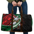 South Sydney Rabbitohs Rugby Travel Bag Tribal Polynesian Power Art - Lightning Mascot
