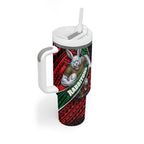 South Sydney Rabbitohs Rugby Tumbler With Handle Tribal Polynesian Power Art - Lightning Mascot