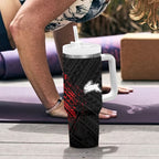South Sydney Rabbitohs Rugby Tumbler With Handle Tribal Polynesian Power Art - Lightning Mascot