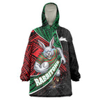 South Sydney Rabbitohs Rugby Wearable Blanket Hoodie Tribal Polynesian Power Art - Lightning Mascot