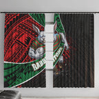 South Sydney Rabbitohs Rugby Window Curtain Tribal Polynesian Power Art - Lightning Mascot