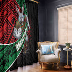 South Sydney Rabbitohs Rugby Window Curtain Tribal Polynesian Power Art - Lightning Mascot