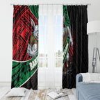 South Sydney Rabbitohs Rugby Window Curtain Tribal Polynesian Power Art - Lightning Mascot