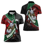 South Sydney Rabbitohs Rugby Women Polo Shirt Tribal Polynesian Power Art - Lightning Mascot