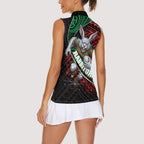 South Sydney Rabbitohs Rugby Women Sleeveless Polo Shirt Tribal Polynesian Power Art - Lightning Mascot