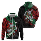 South Sydney Rabbitohs Rugby Zip Hoodie Tribal Polynesian Power Art - Lightning Mascot