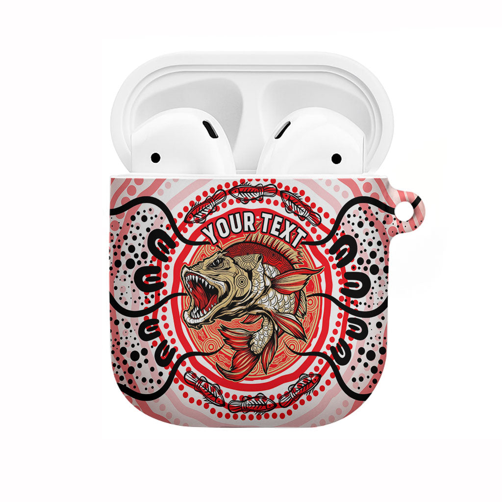 Personalised Aboriginal Barramundi Fish AirPods Case Indigenous Dot Art - Dreamtime Spirit Animal
