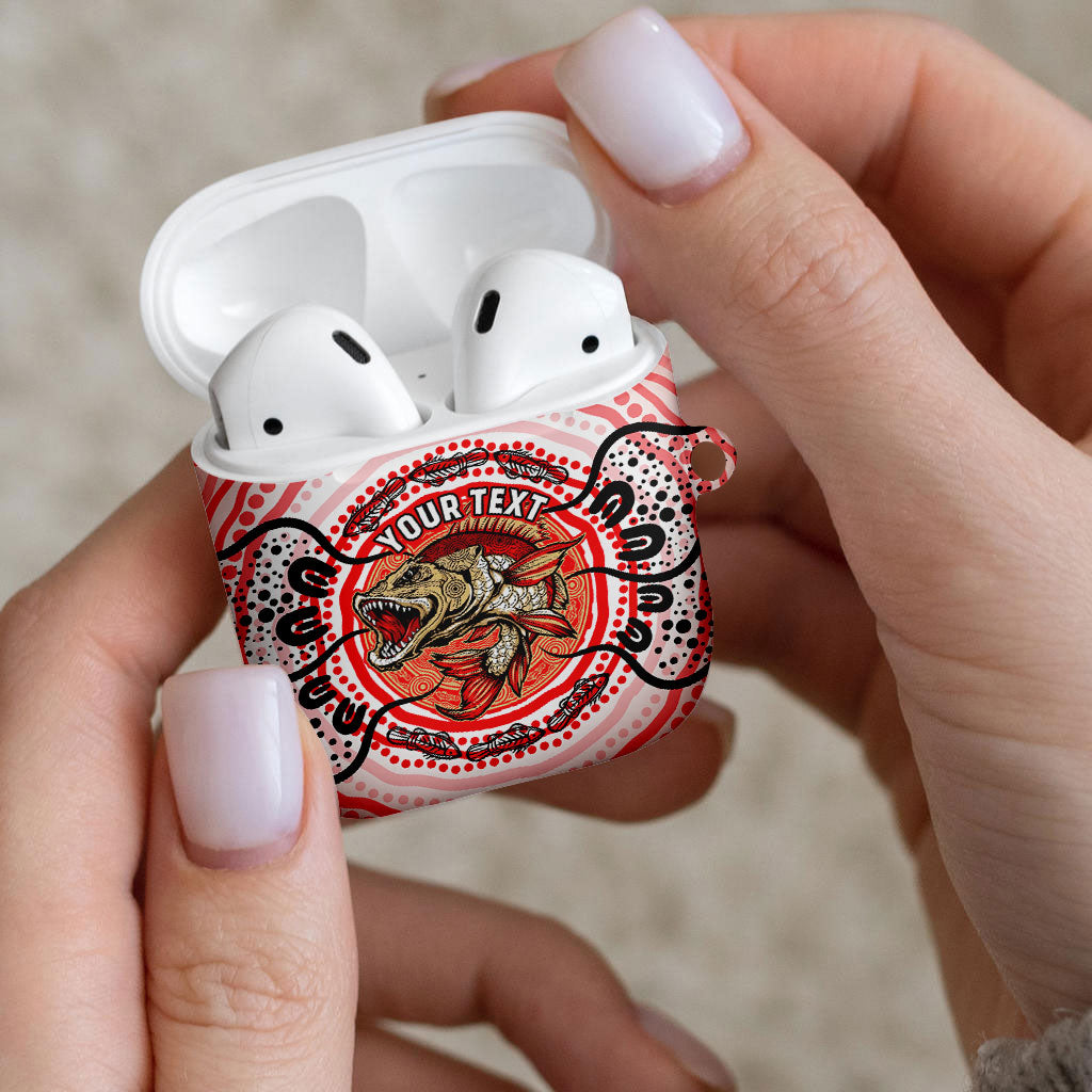 Personalised Aboriginal Barramundi Fish AirPods Case Indigenous Dot Art - Dreamtime Spirit Animal