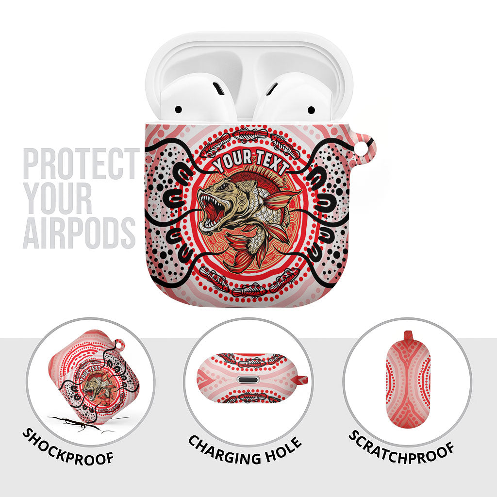 Personalised Aboriginal Barramundi Fish AirPods Case Indigenous Dot Art - Dreamtime Spirit Animal