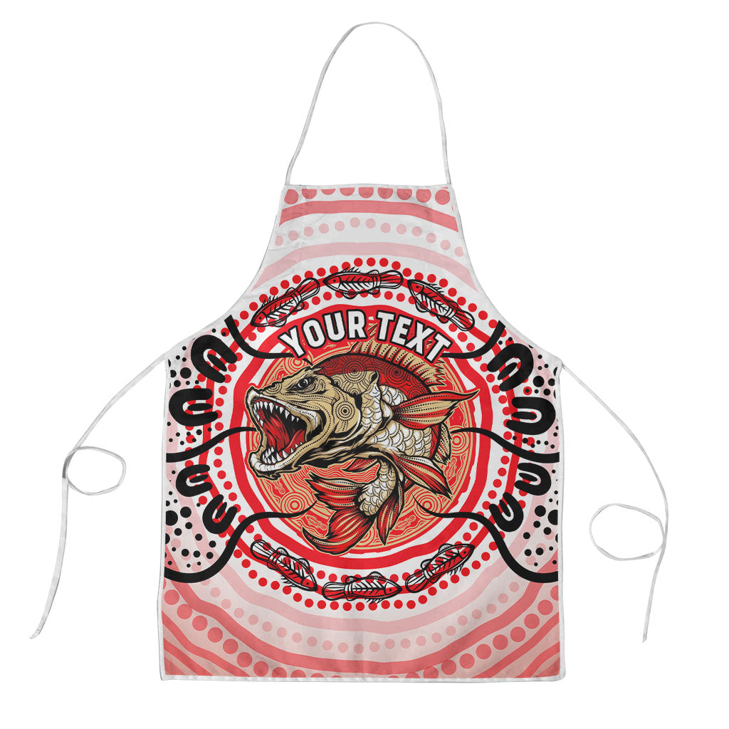 Personalised Aboriginal Barramundi Fish Apron Indigenous Dot Art - Dreamtime Spirit Animal